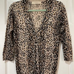 Zara leopard print knit cardigan size L